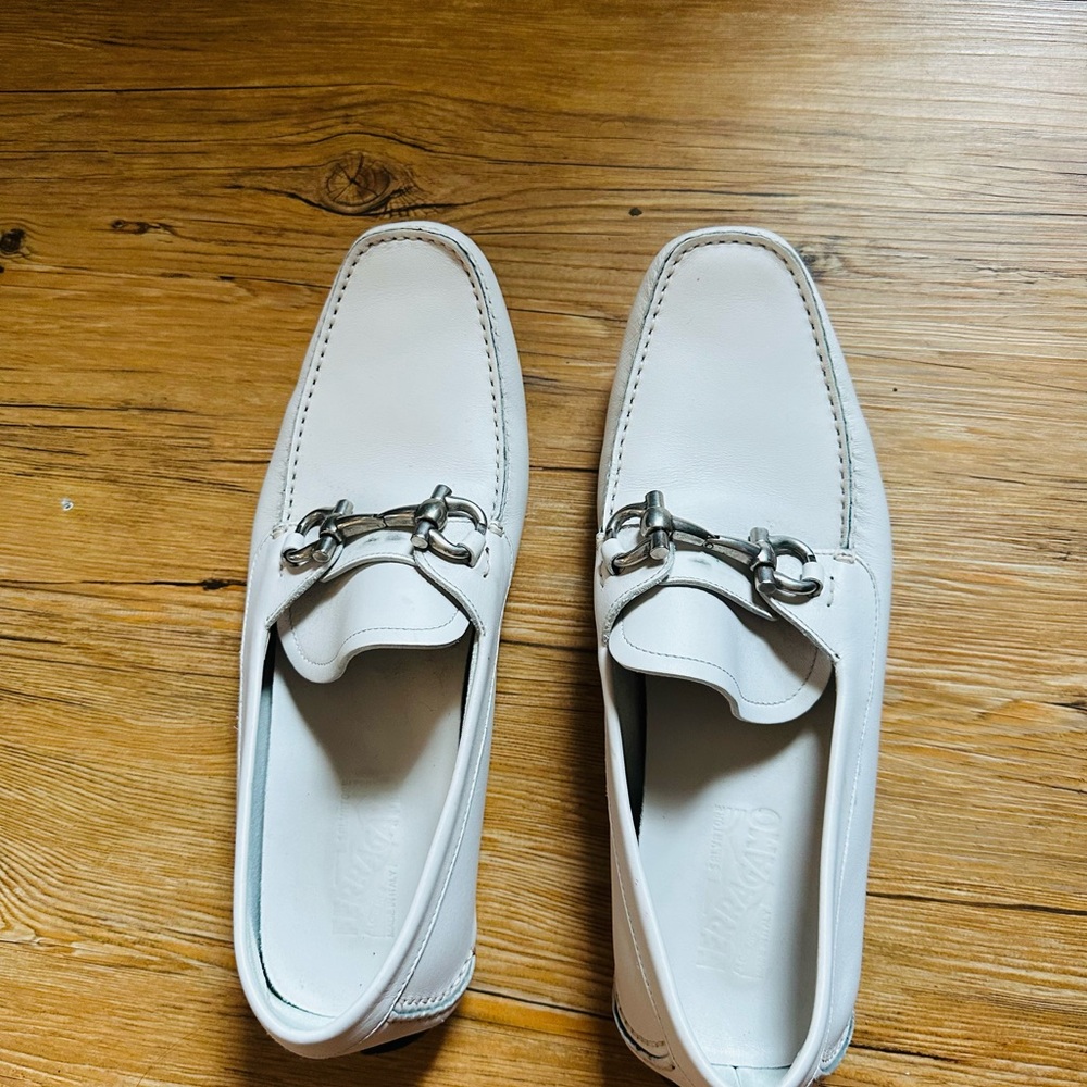White Leather Men's Loafers